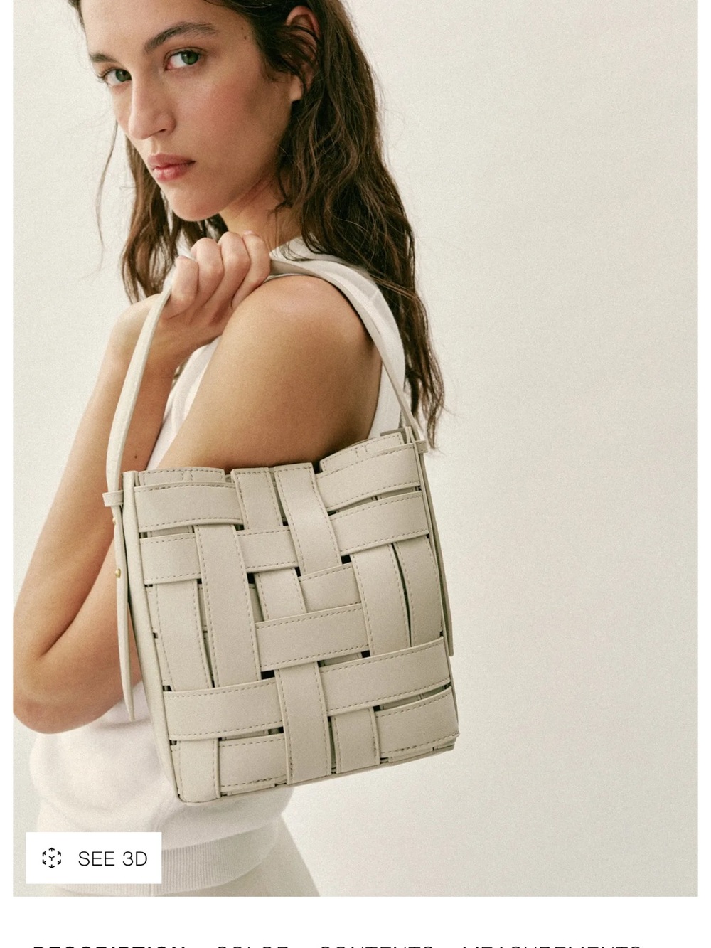Zara Woven Shoulder Bag in Cream - Tote brand new with tags